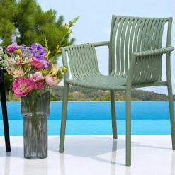 Chaise de jardin verte (lot de 4) MENDOZA