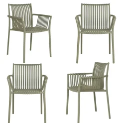 Chaise de jardin verte (lot de 4) MENDOZA