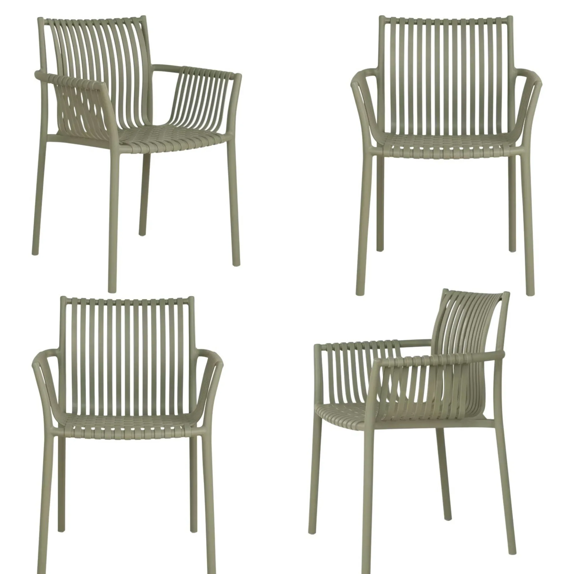 Chaise de jardin verte (lot de 4) MENDOZA