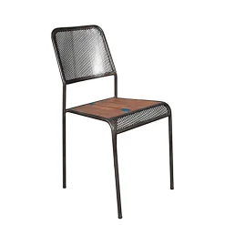 Chaise de repas métal recyclé perforée 40x48x88cm CARAVELLE