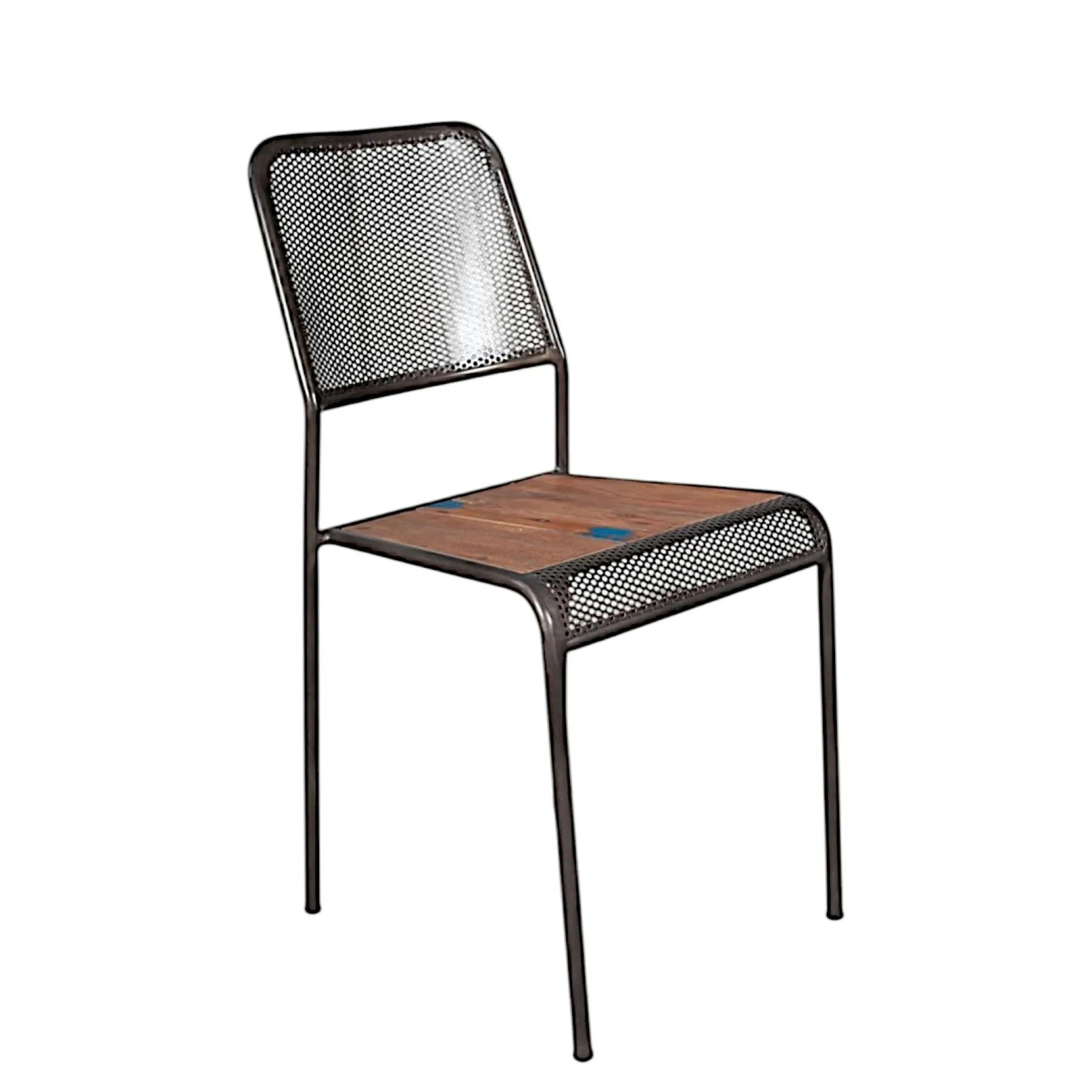 Chaise de repas métal recyclé perforée 40x48x88cm CARAVELLE
