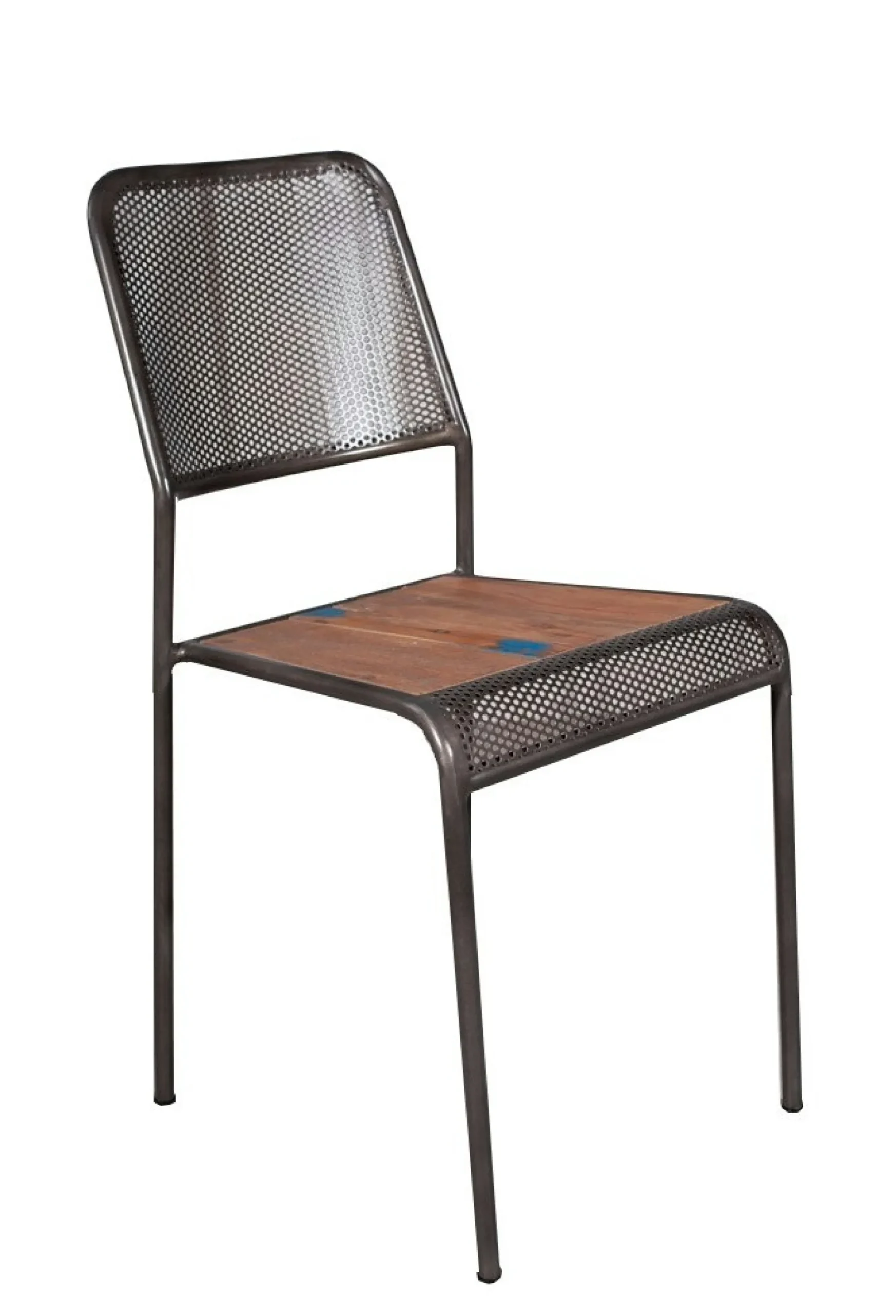 Chaise de repas métal recyclé perforée 40x48x88cm CARAVELLE