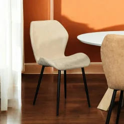 Chaise de salle à manger beige crème (lot de 2) HAWAI