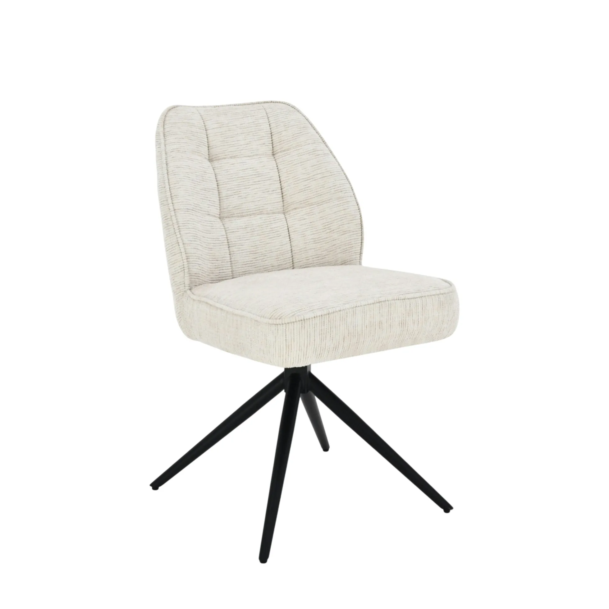 Chaise de salle à manger beige chiné pivotante (x2) LUGANO