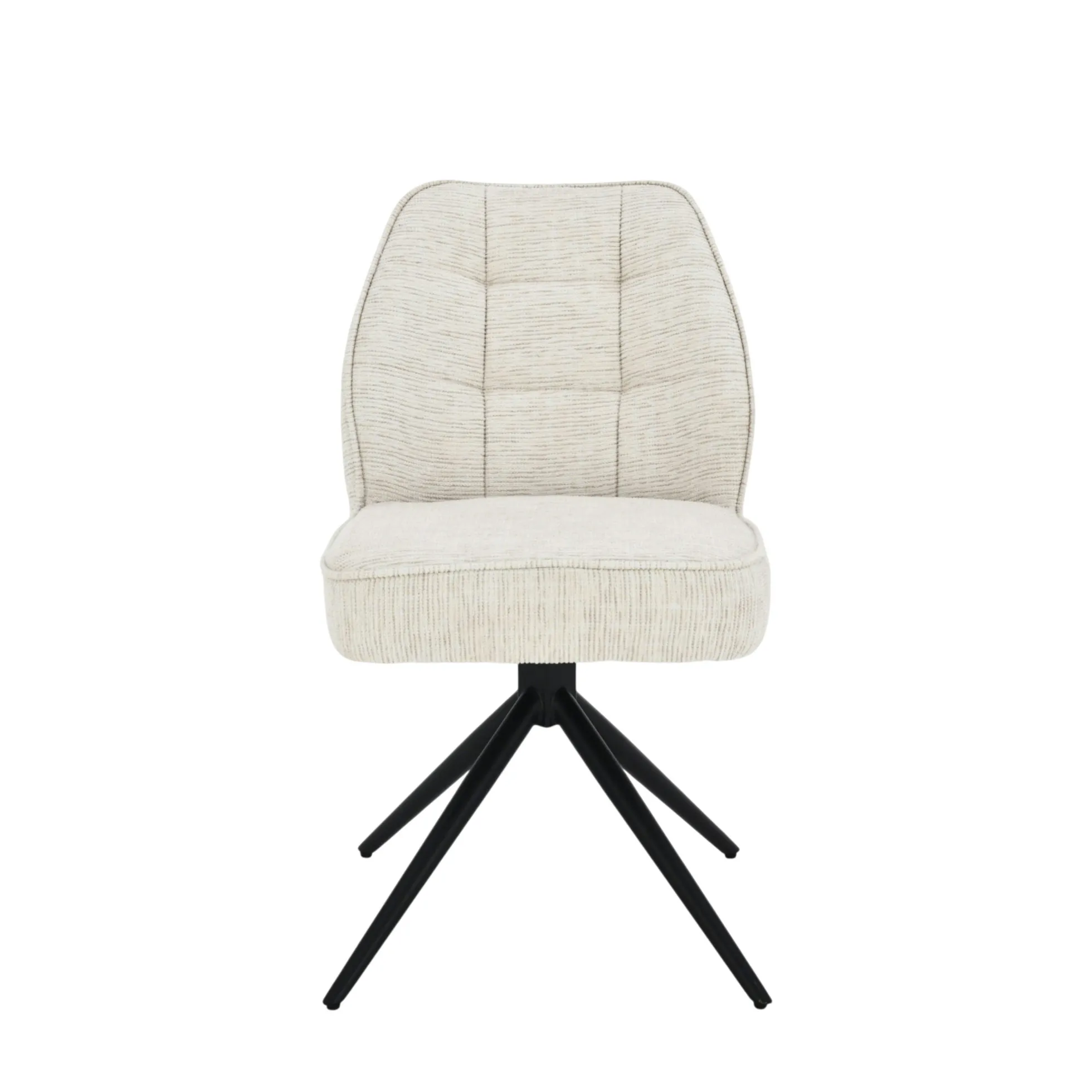 Chaise de salle à manger beige chiné pivotante (x2) LUGANO