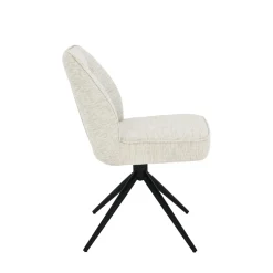 Chaise de salle à manger beige chiné pivotante (x2) LUGANO