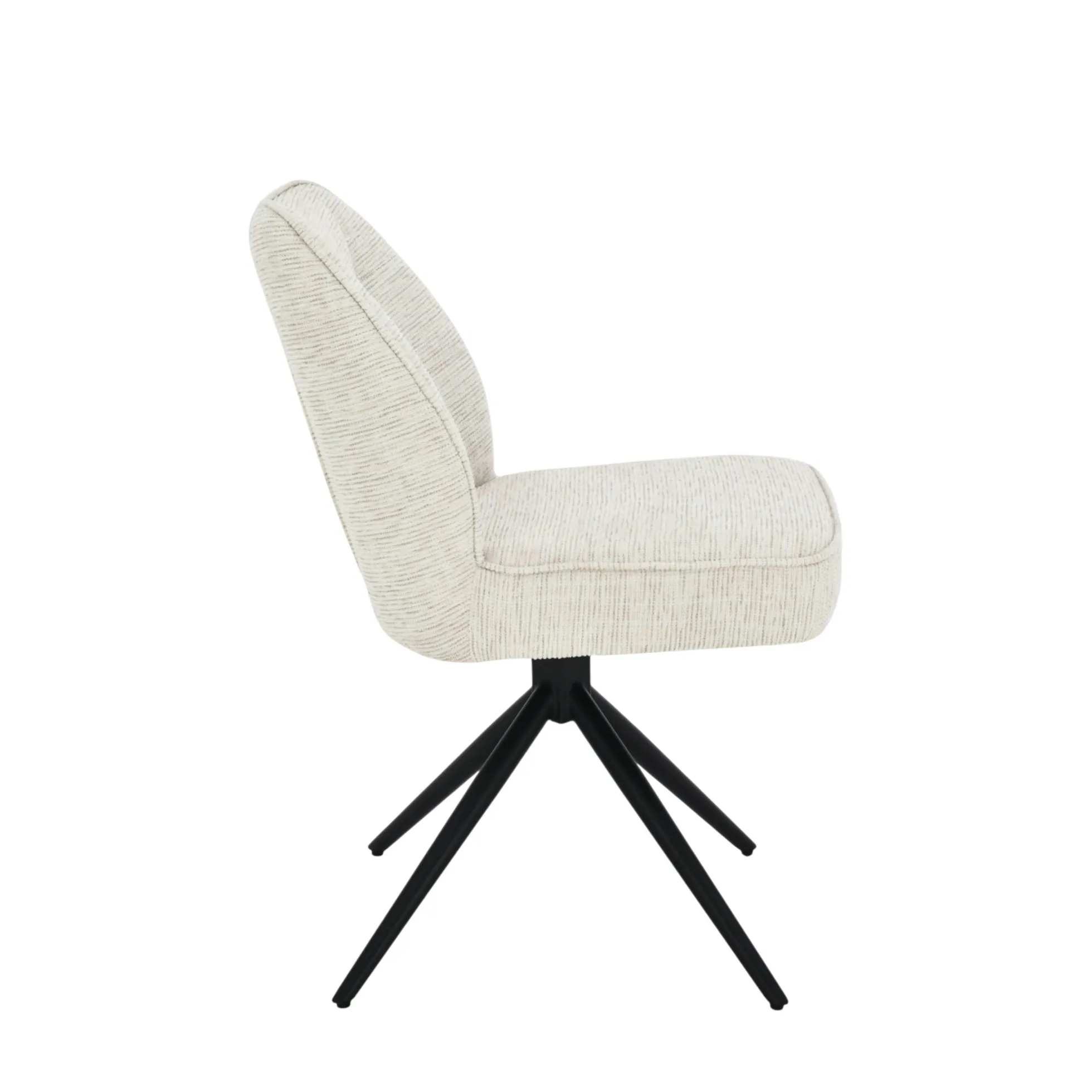 Chaise de salle à manger beige chiné pivotante (x2) LUGANO