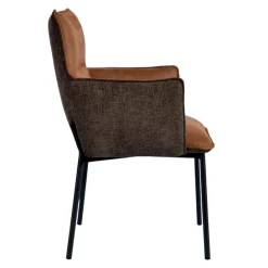 Chaise de salle à manger bi-matière marron (lot de 2) KERALA