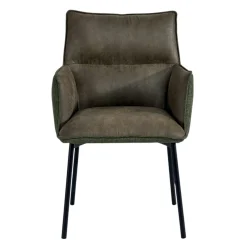 Chaise de salle à manger bi-matière verte (lot de 2) KERALA
