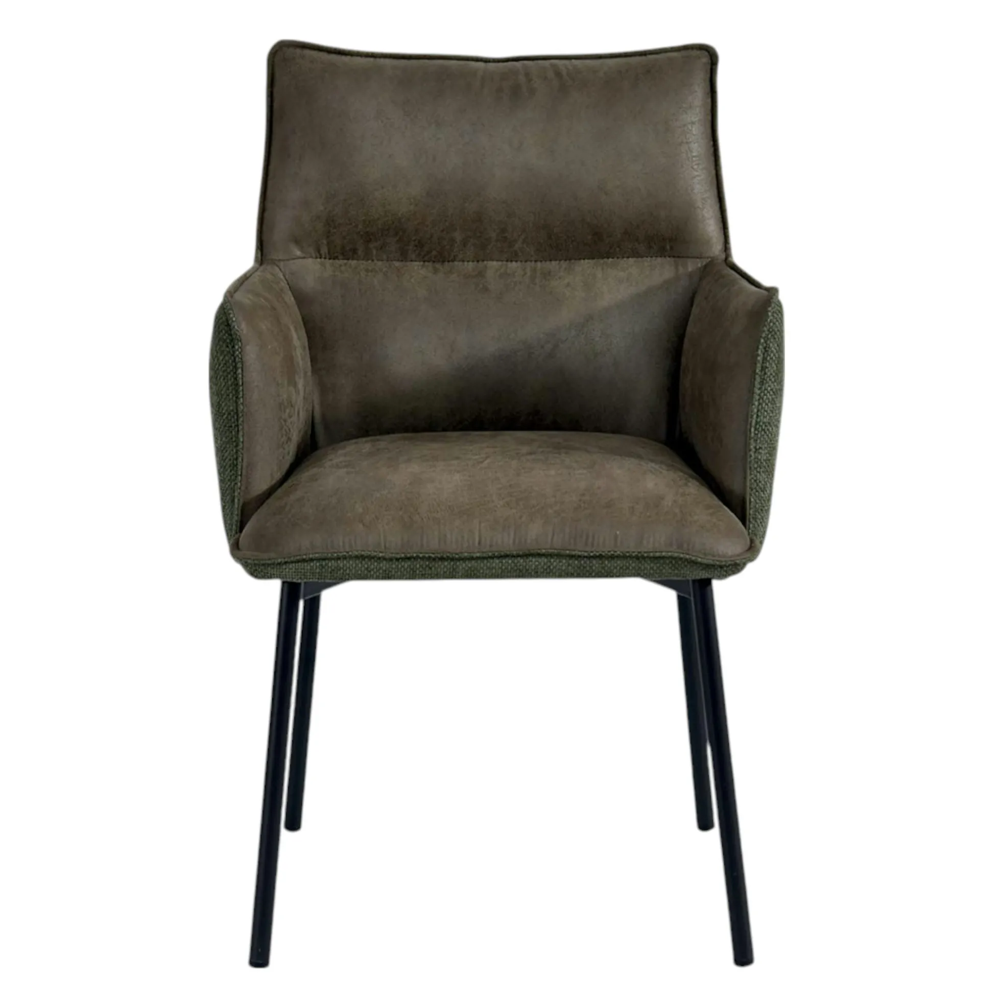 Chaise de salle à manger bi-matière verte (lot de 2) KERALA