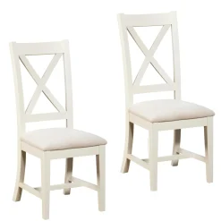 Chaise de salle à manger blanche à dossier croisé (x2) VELIA
