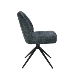 Chaise de salle à manger bleu chiné pivotante (x2) LUGANO