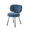 Chaise de salle à manger bleue, assise ronde (lot de 2) LIGURIE