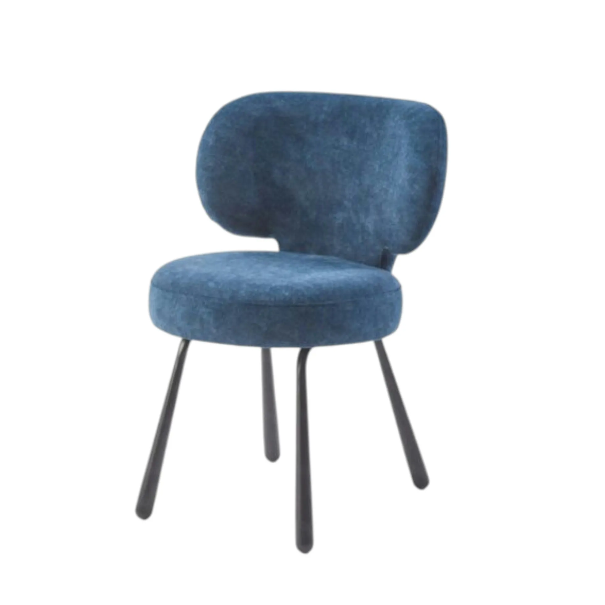 Chaise de salle à manger bleue, assise ronde (lot de 2) LIGURIE