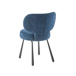 Chaise de salle à manger bleue, assise ronde (lot de 2) LIGURIE