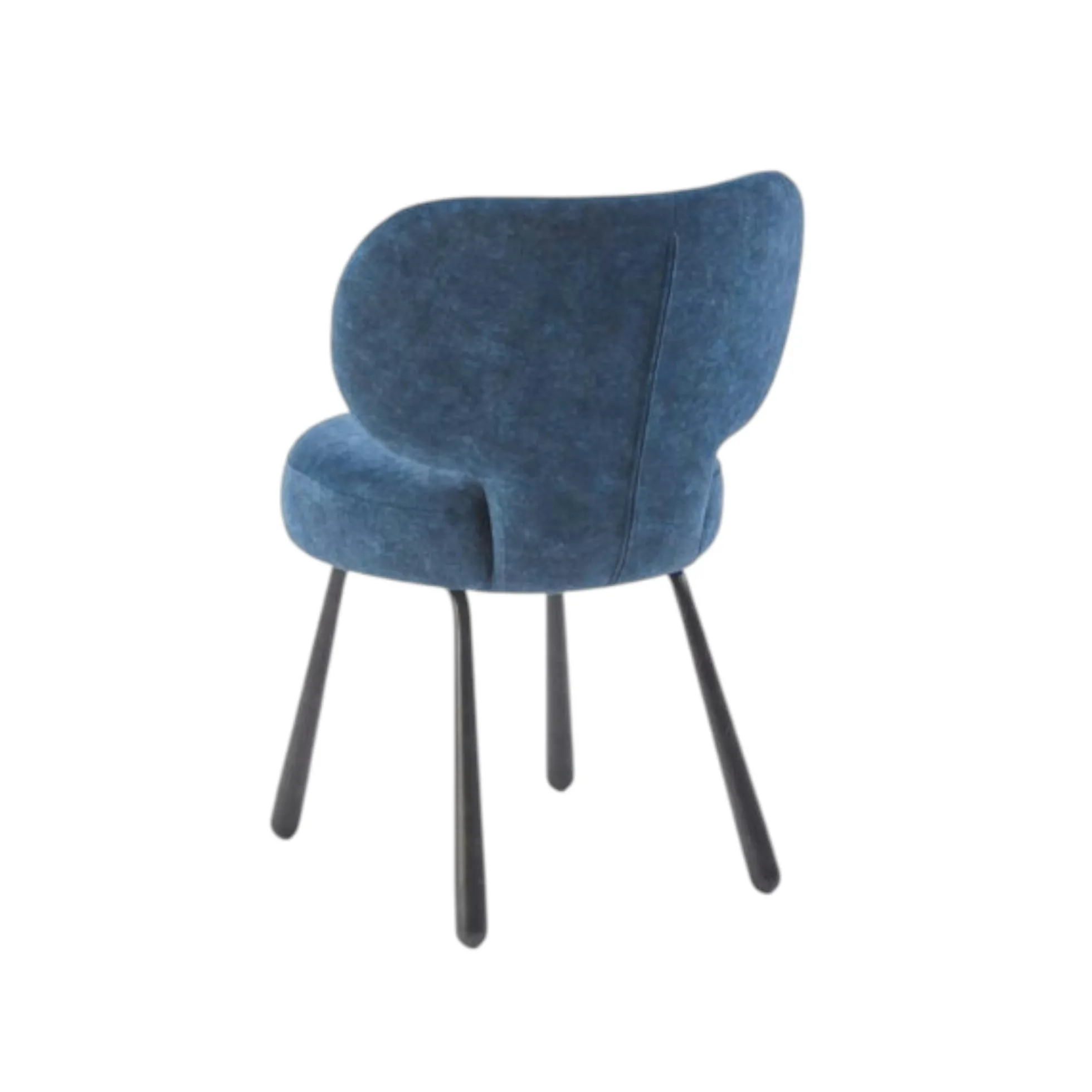 Chaise de salle à manger bleue, assise ronde (lot de 2) LIGURIE