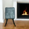 Chaise de salle à manger bleu pétrole avec pieds épingle (lot de 2) MALMOE