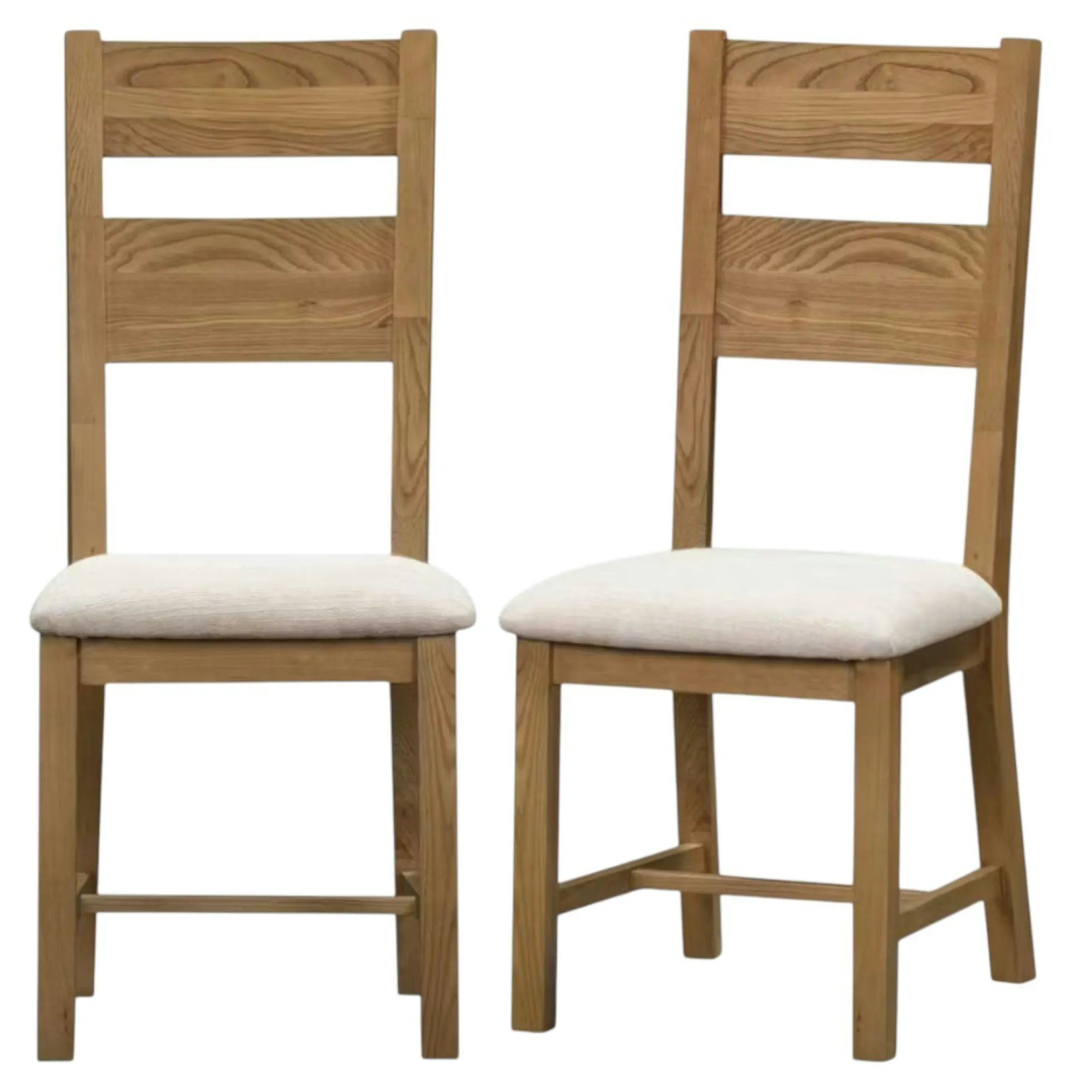 Chaise de salle à manger bois et tissu (lot de 2) VALMONT