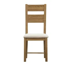 Chaise de salle à manger bois et tissu (lot de 2) VALMONT