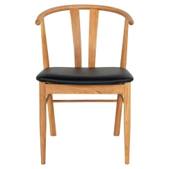 Chaise de salle à manger design en bois de chêne avec assise noire (lot de 2) BERLIN