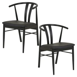 Chaise de salle à manger design noire en bois de hêtre (lot de 2) BERLIN
