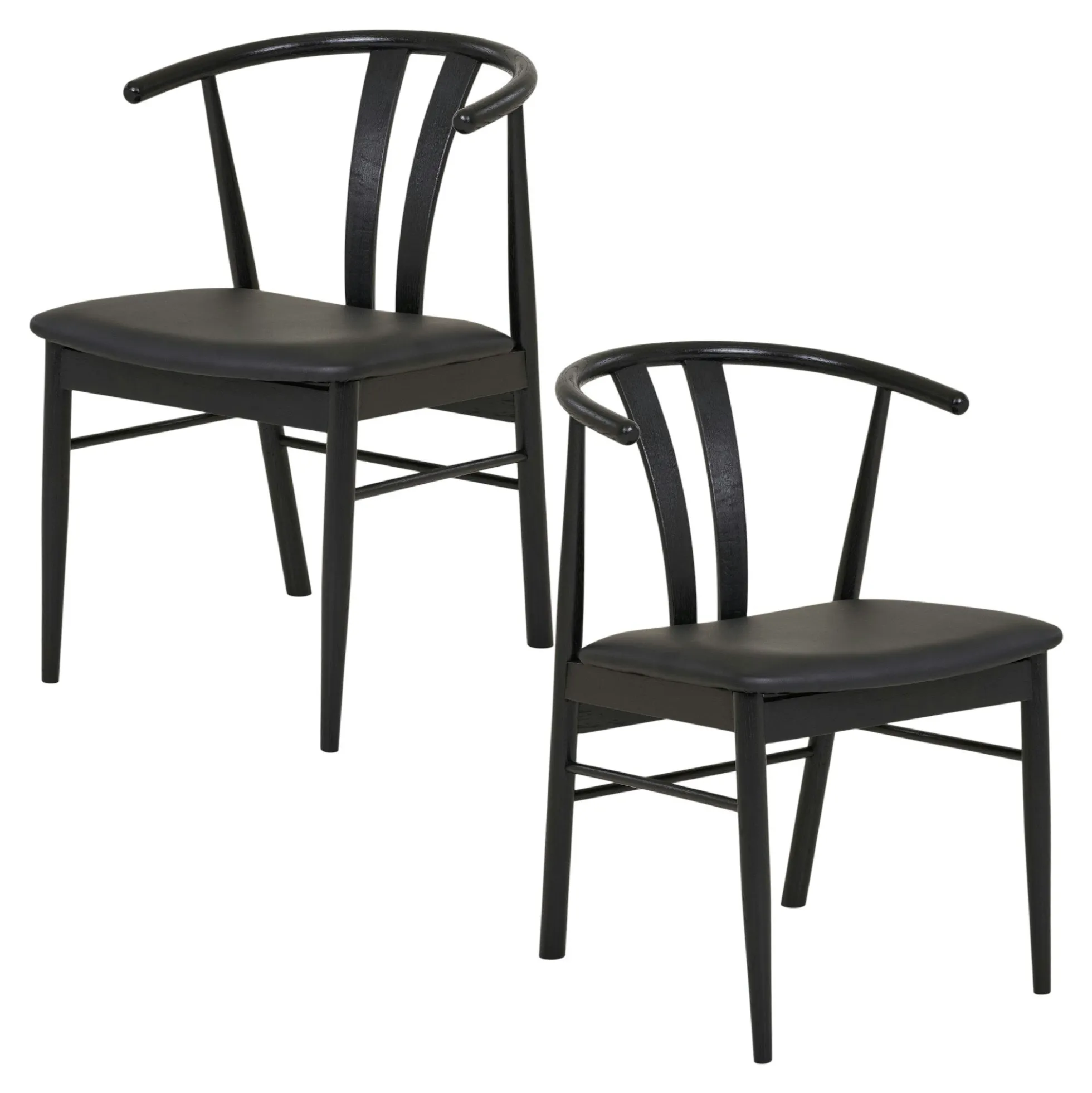 Chaise de salle à manger design noire en bois de hêtre (lot de 2) BERLIN