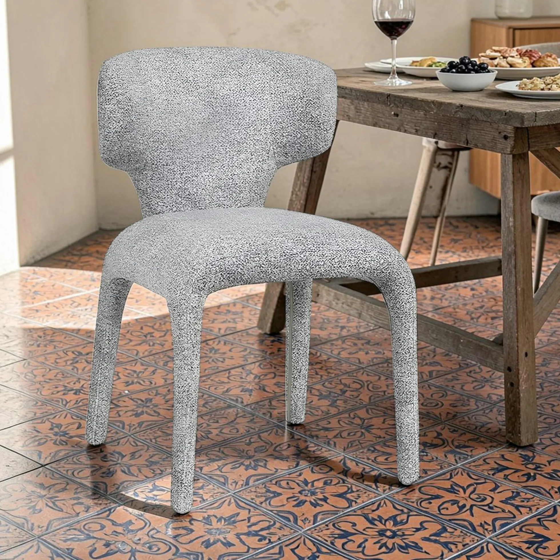 Chaise de salle à manger design grise (lot de 2) TULSA