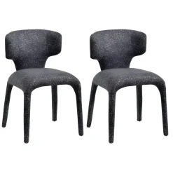 Chaise de salle à manger design gris foncé (lot de 2) TULSA