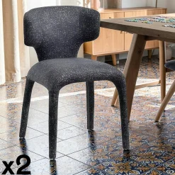 Chaise de salle à manger design gris foncé (lot de 2) TULSA