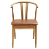 Chaise de salle à manger design en bois de chêne avec assise brune (lot de 2) BERLIN