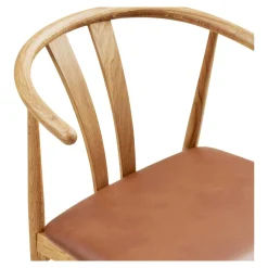 Chaise de salle à manger design en bois de chêne avec assise brune (lot de 2) BERLIN