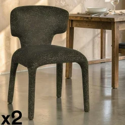 Chaise de salle à manger design kaki (lot de 2) TULSA