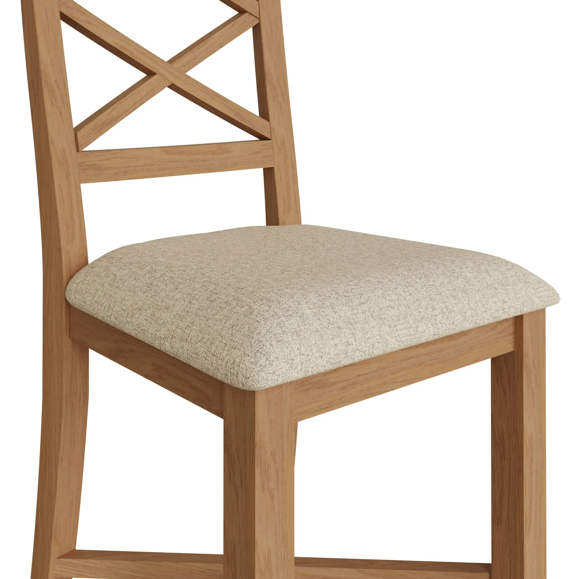 Chaise de salle à manger en bois de chêne et tissu, dossier croisé (lot de 2) CRUZ
