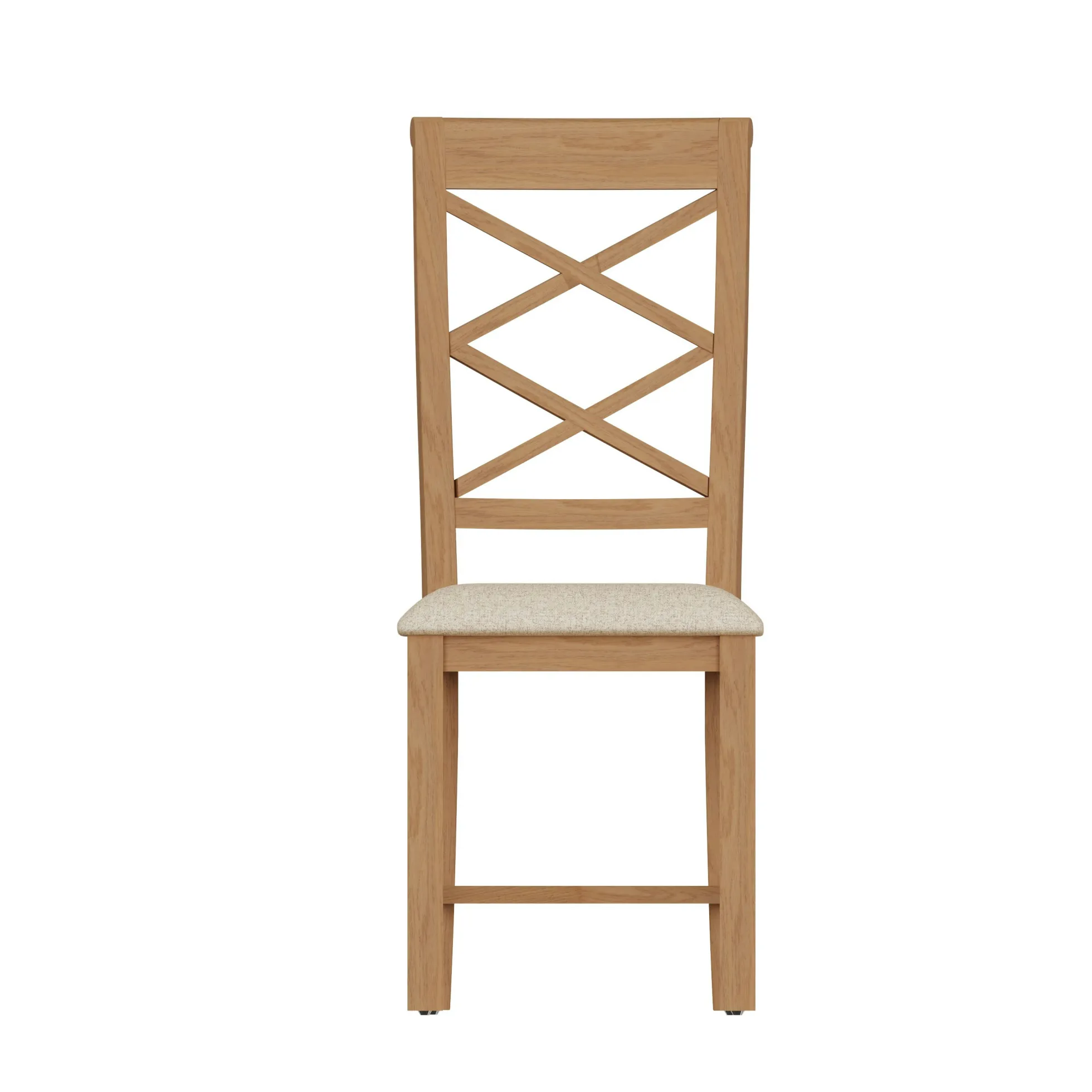 Chaise de salle à manger en bois de chêne et tissu, dossier croisé (lot de 2) CRUZ