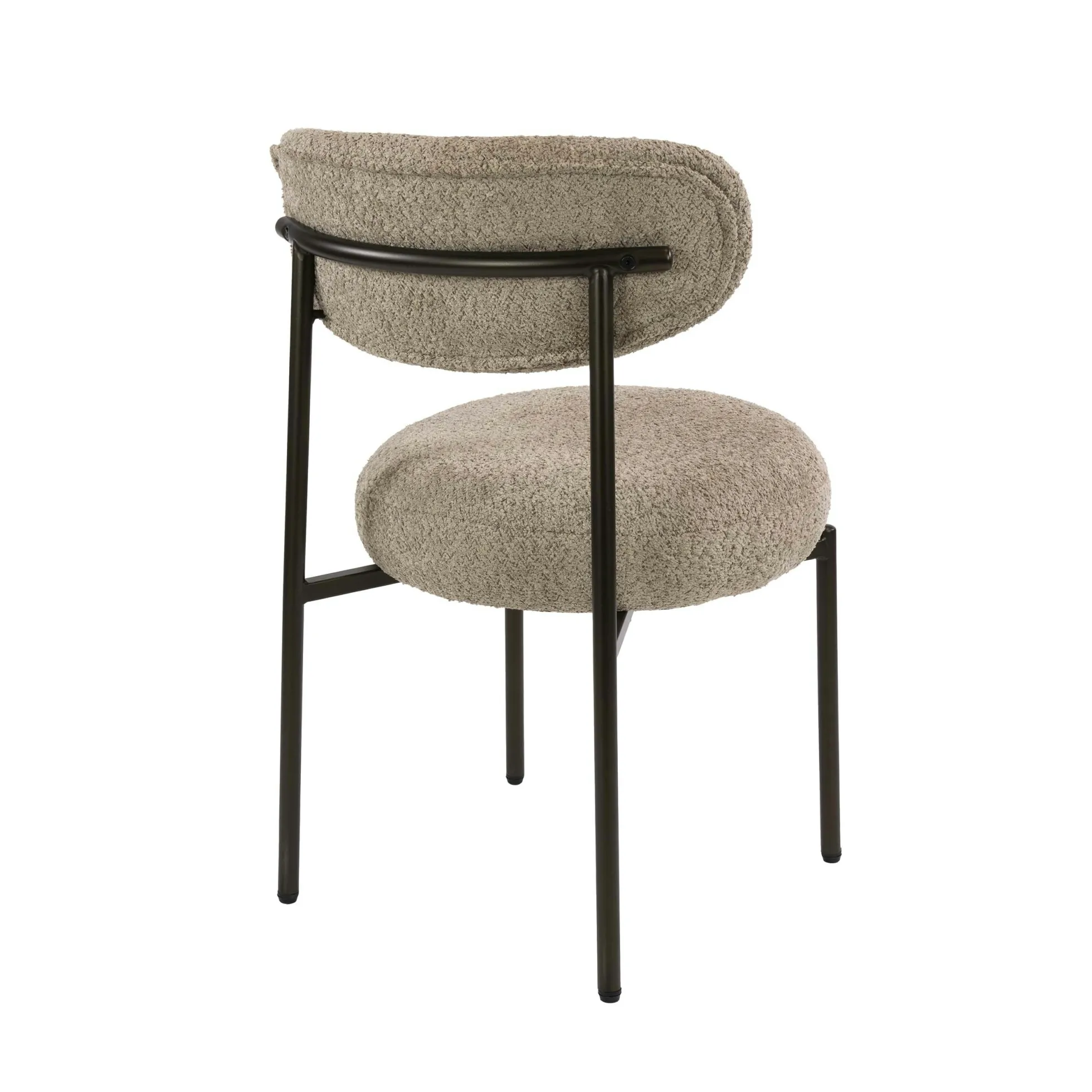 Chaise de salle à manger en bouclette sable pied bronze (lot de 2) CREEK