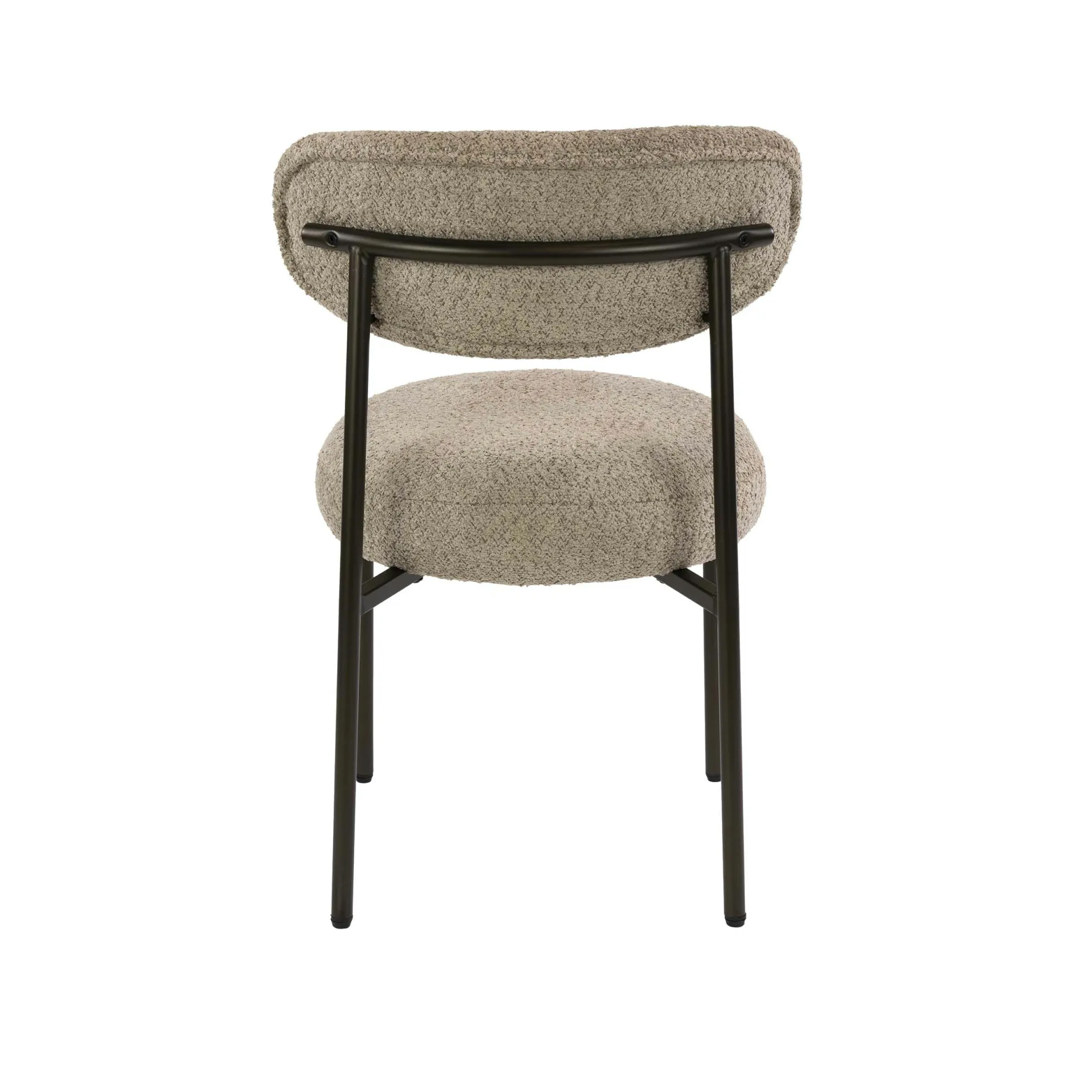 Chaise de salle à manger en bouclette sable pied bronze (lot de 2) CREEK
