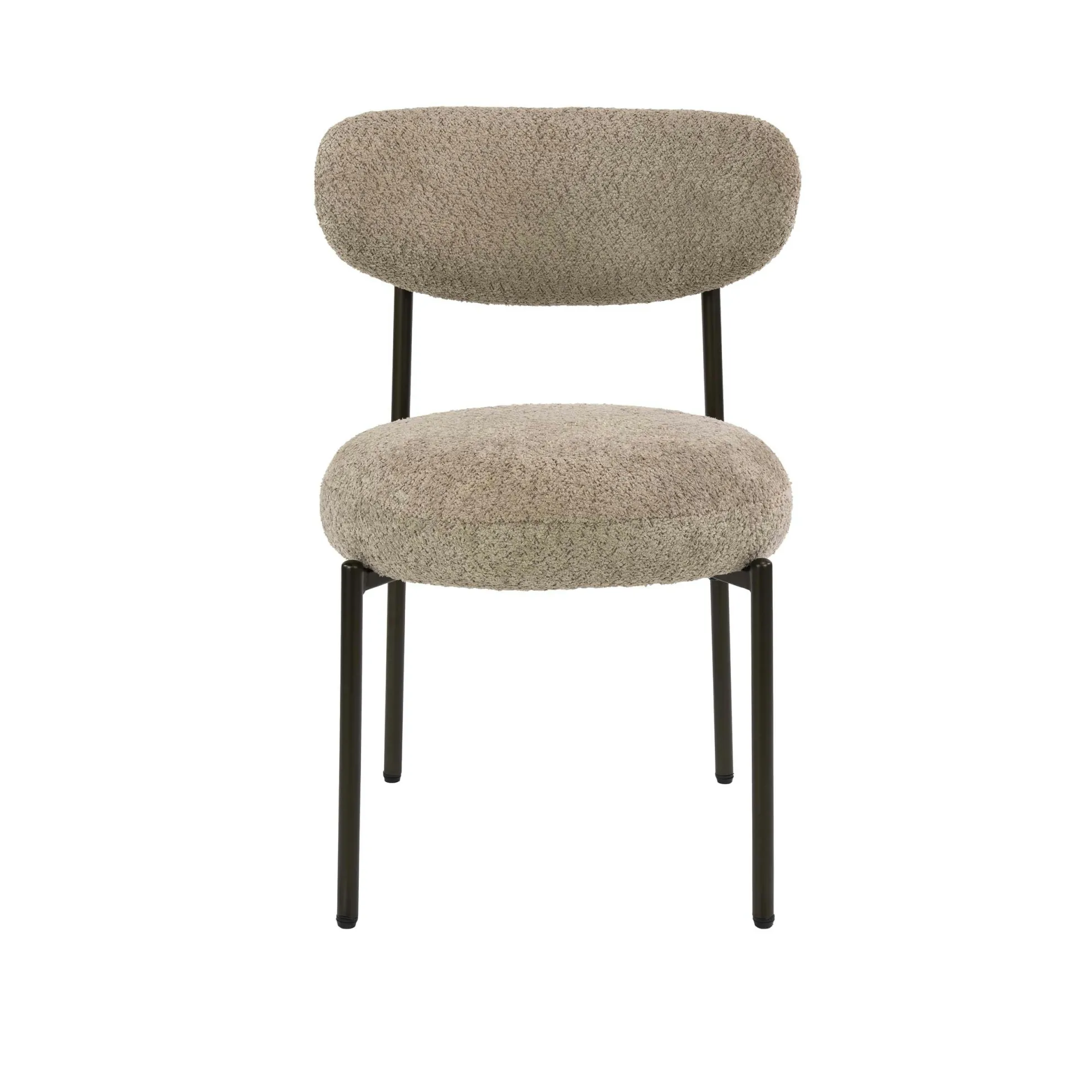 Chaise de salle à manger en bouclette sable pied bronze (lot de 2) CREEK