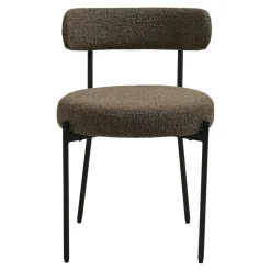 Chaise de salle à manger en bouclette marron (lot de 2) BERLIN