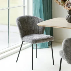 Chaise de salle à manger en tissu gris (lot de 2) ROSARIO