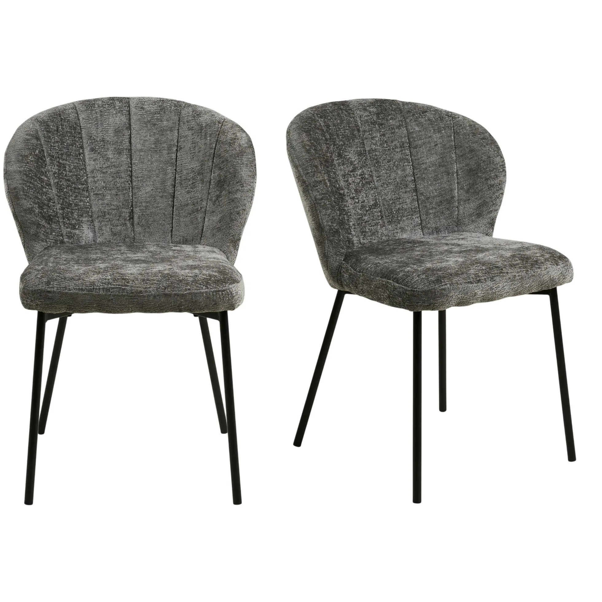 Chaise de salle à manger en tissu gris (lot de 2) ROSARIO