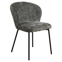 Chaise de salle à manger en tissu gris (lot de 2) ROSARIO