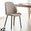 Chaise de salle à manger en tissu gris (lot de 2) BERLIN