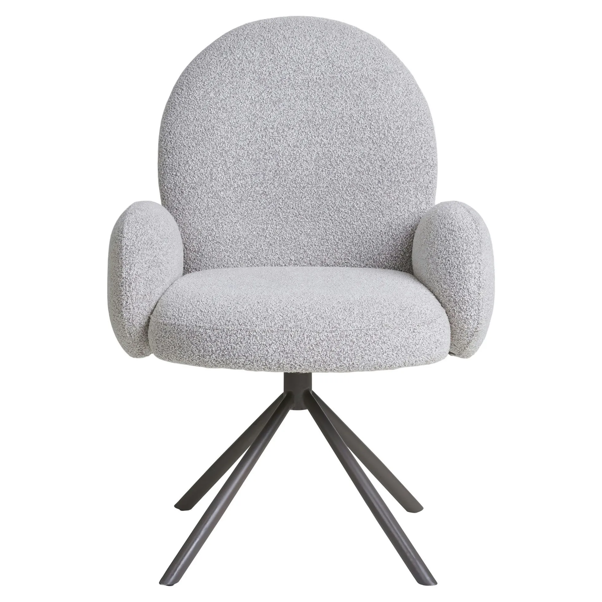 Chaise de salle à manger en tissu bouclette beige forme ronde (lot de 2) BERLIN