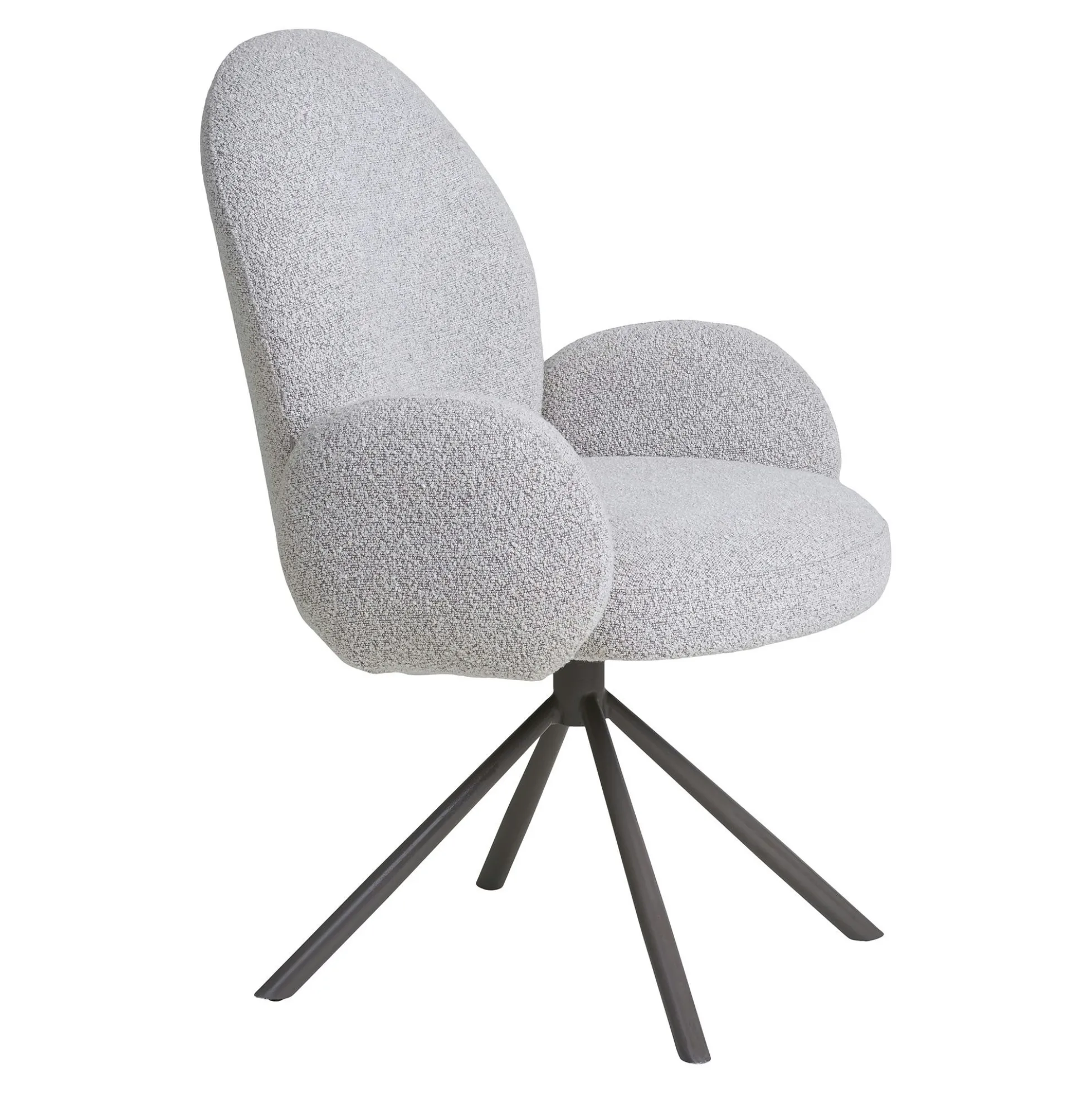 Chaise de salle à manger en tissu bouclette beige forme ronde (lot de 2) BERLIN