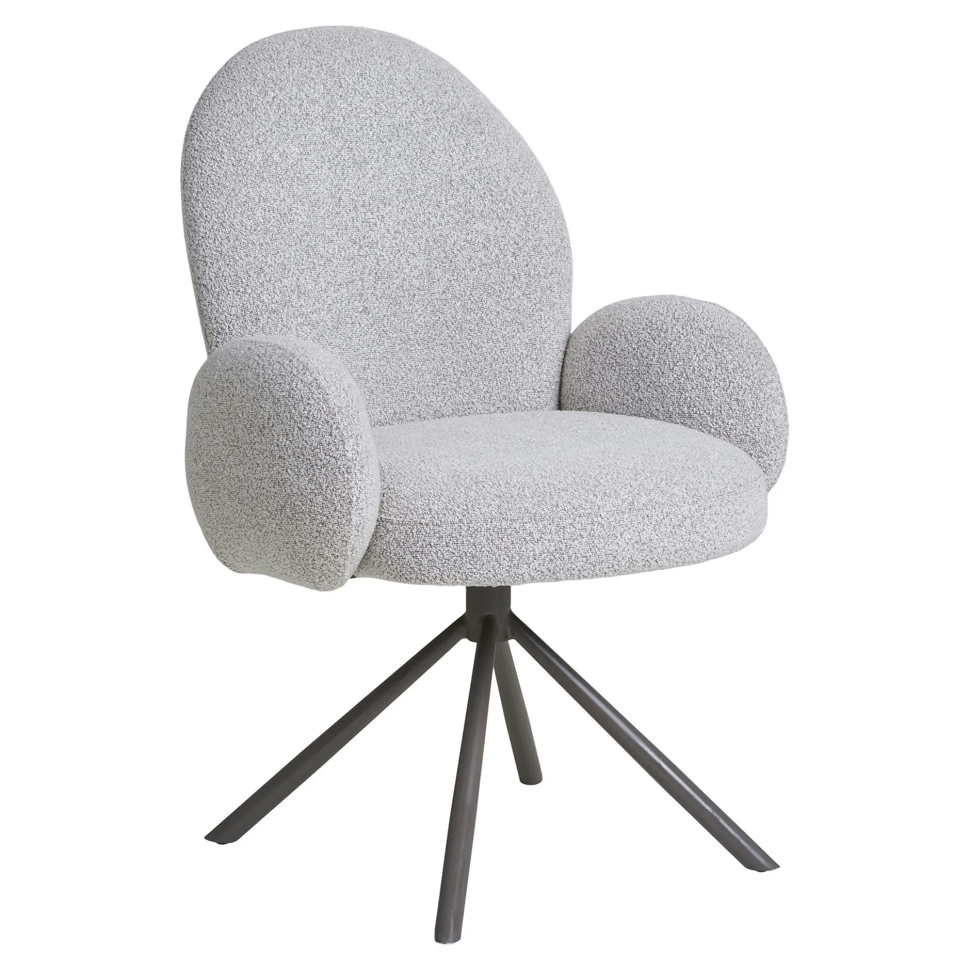 Chaise de salle à manger en tissu bouclette beige forme ronde (lot de 2) BERLIN