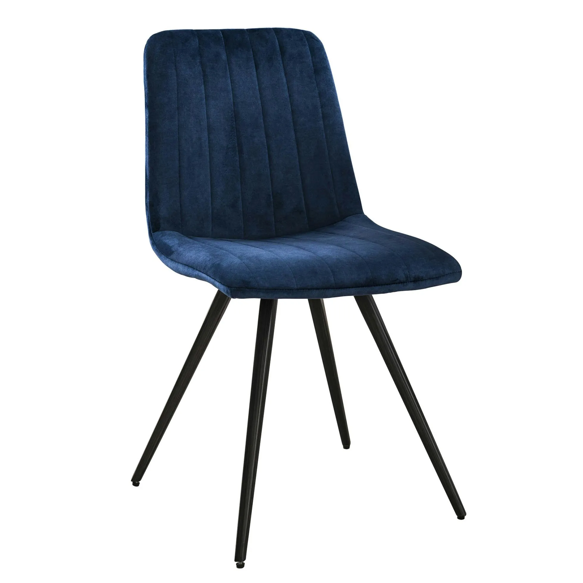 Chaise de salle à manger en velours bleu JAVA (lot de 2)
