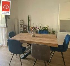 Chaise de salle à manger en velours bleu JAVA (lot de 2)