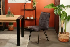 Chaise de salle à manger gris anthracite avec pieds épingle (lot de 2) MALMOE