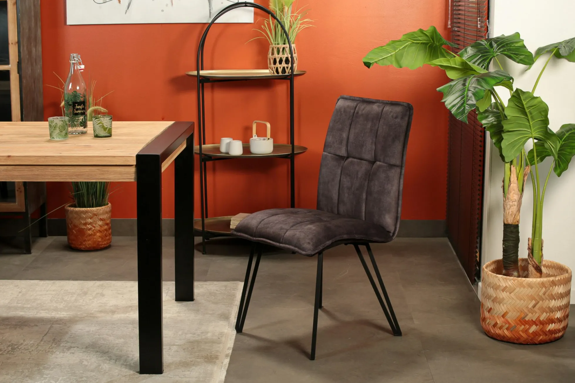 Chaise de salle à manger gris anthracite avec pieds épingle (lot de 2) MALMOE