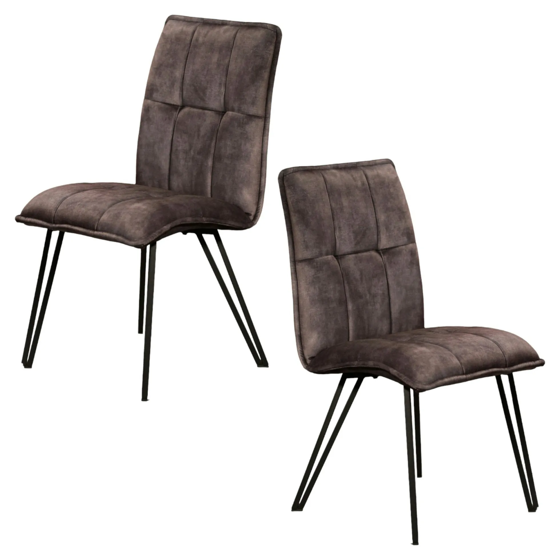 Chaise de salle à manger gris anthracite avec pieds épingle (lot de 2) MALMOE